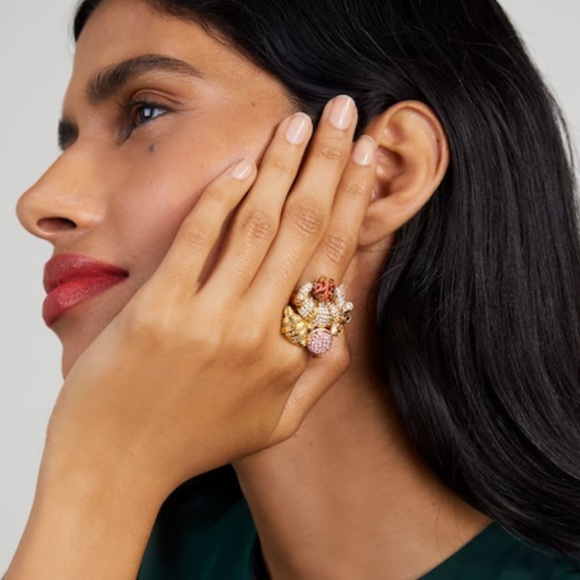 KATE SPADE • Patisserie Creative Croissant Strawberry Statement Ring - Picture 4 of 7